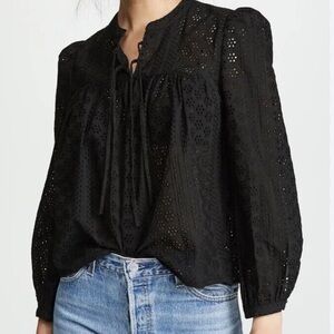 Madewell Black Eyelet Blouse